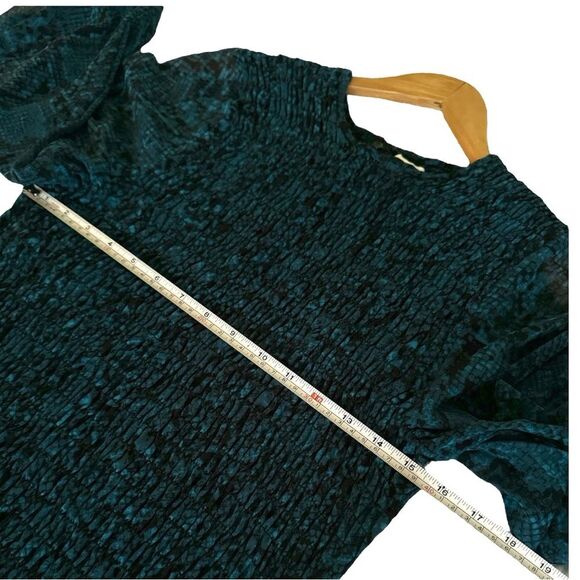 Anthropologie MISA Roisin Long Sleeve Mini Dress In Teal Snake Size Large - Picture 7 of 10